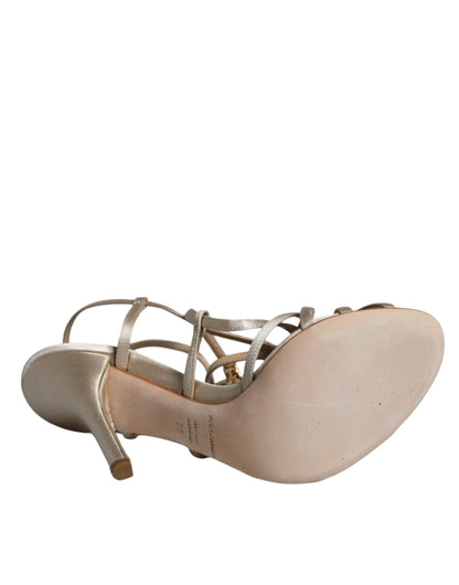 Dolce & Gabbana højhælede sandaler med ankelrem – beige