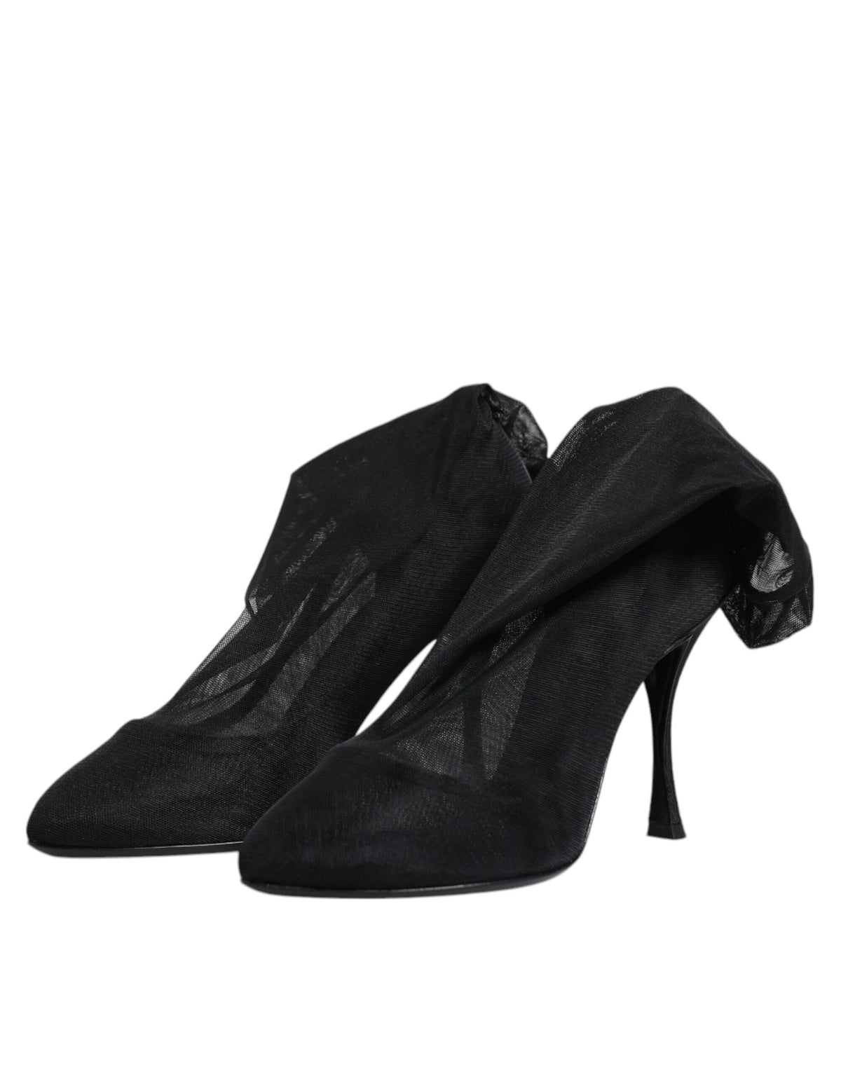 Dolce & Gabbana sorte sock boots i silke stretch mesh