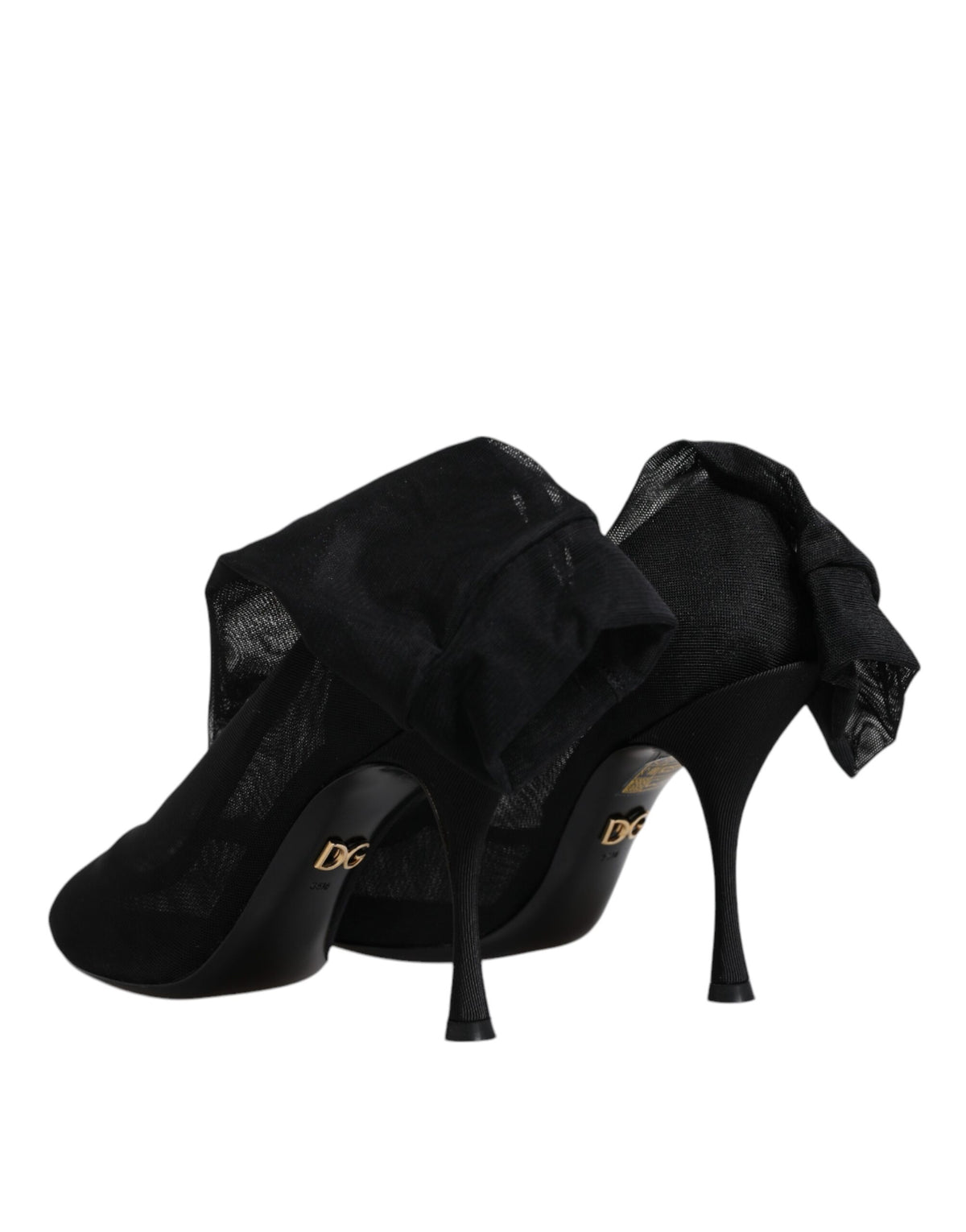Dolce & Gabbana sorte sock boots i silke stretch mesh
