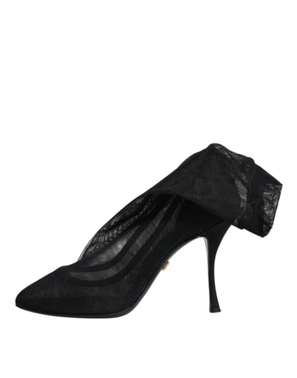 Dolce & Gabbana sorte sock boots i silke stretch mesh
