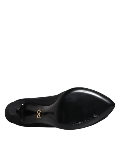 Dolce & Gabbana sorte sock boots i silke stretch mesh