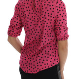 Dolce & Gabbana Pink Polka Dotted Silk Blouse