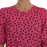 Dolce & Gabbana Pink Polka Dotted Silk Blouse