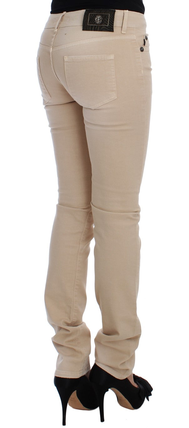 Beige wash Just Cavalli White Diamond jeans i bomuldsstretch