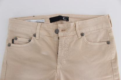Beige wash Just Cavalli White Diamond jeans i bomuldsstretch
