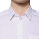 Dolce & Gabbana White Cotton Long Sleeves GOLD Dress Shirt