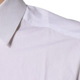 Dolce & Gabbana White Cotton Long Sleeves GOLD Dress Shirt