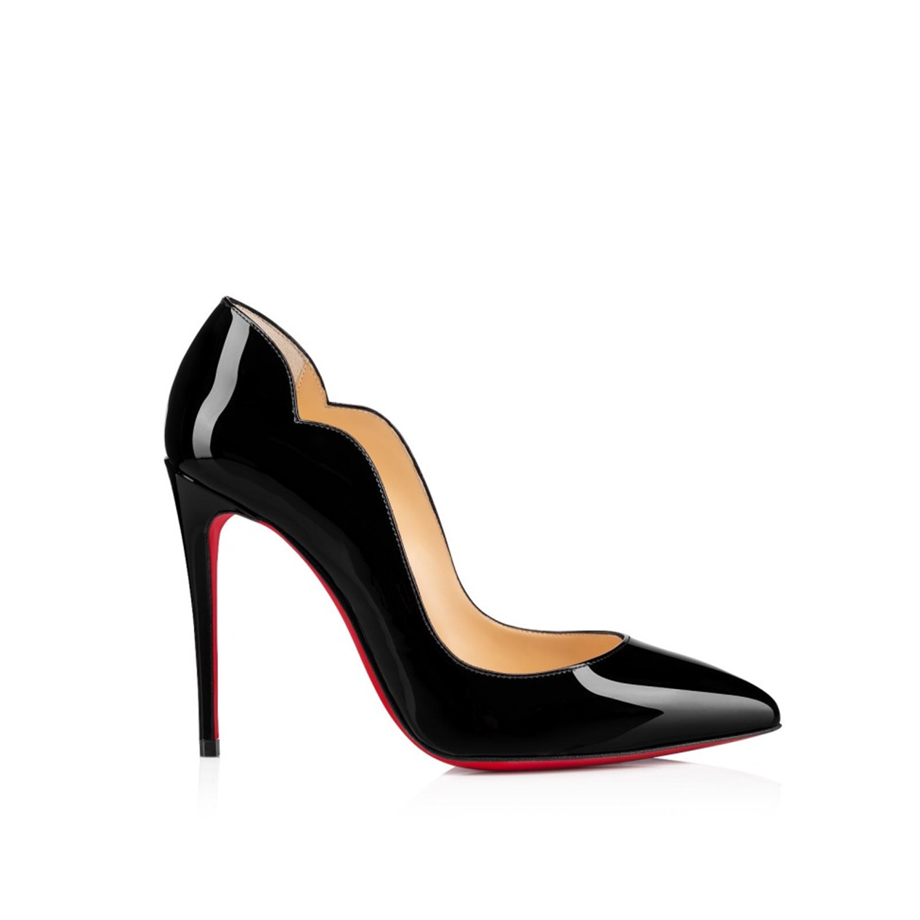 Christian Louboutin Black Patent Leather Hot Chick Pumps 100