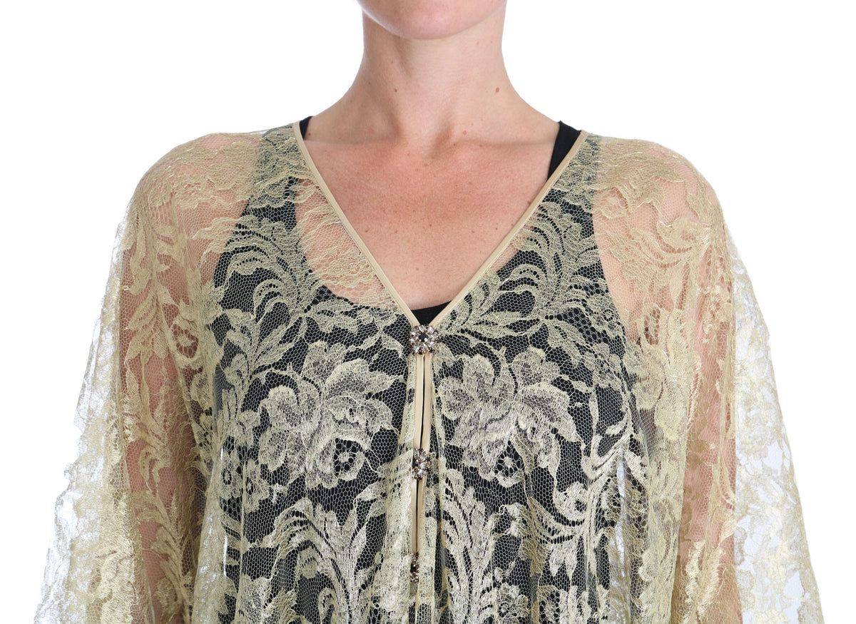 Gylden Dolce & Gabbana capedress i floral lace