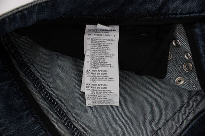 Dolce & Gabbana lyseblå jeans i bomuld med krystalpynt