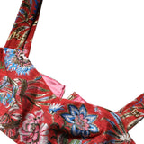 Dolce & Gabbana Red Floral Brocade Cropped Bustier Corset Top