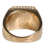 Dolce & Gabbana Gold Tone Sterling Silver 925 Crystals Ring