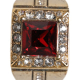 Dolce & Gabbana Gold Tone Sterling Silver 925 Crystals Ring