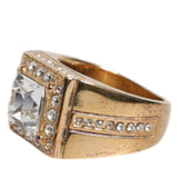Dolce & Gabbana Gold Tone Sterling Silver 925 Crystals Ring