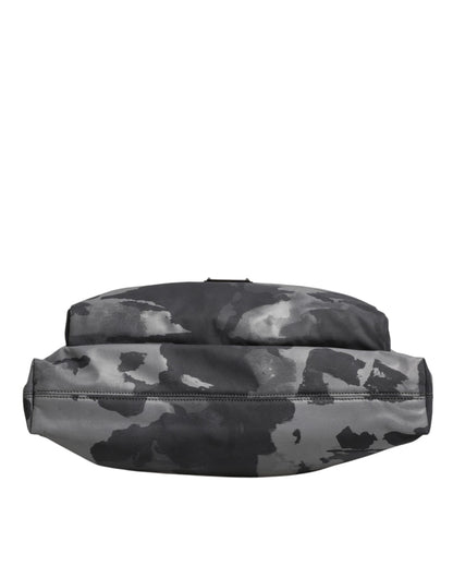 Dolce & Gabbana Gray Camo Cotton Multiple Compartments Tote Bag
