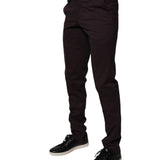 BENCIVENGA Brown Pure Cotton Slim Fit Men Dress Pants