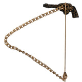 Dolce & Gabbana Black Gold Brass Copper Revolver Brooch Lapel Pin