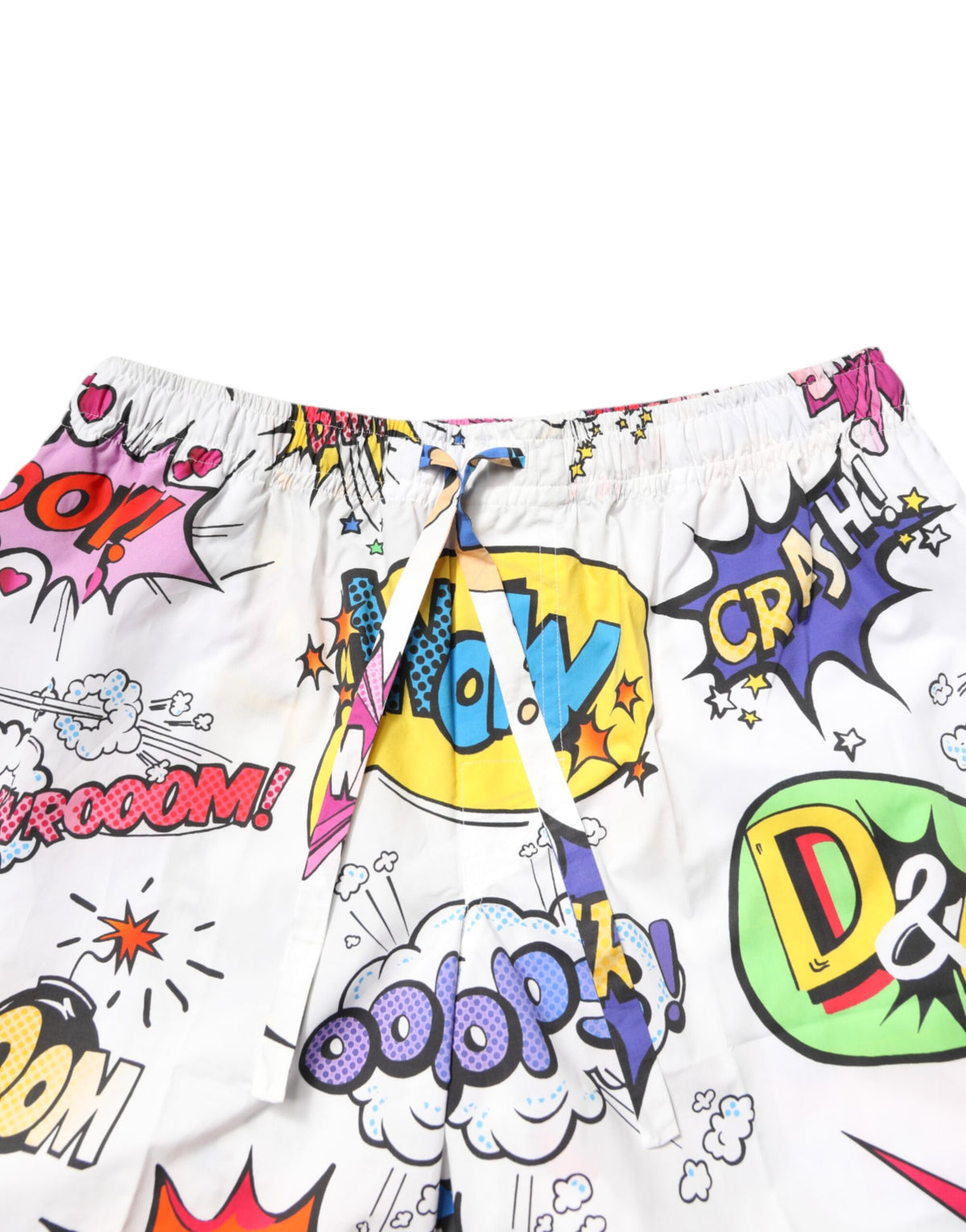 Dolce & Gabbana pyjamassæt med tegneserieprint til mænd – hvid
