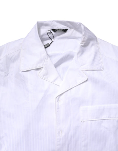 Dolce & Gabbana White Cotton Shirt Pants Pajama Set Sleepwear