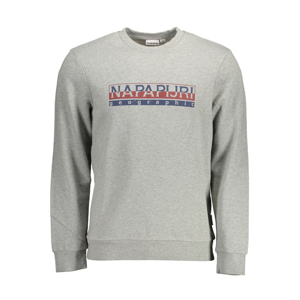 Napapijri Grigio Cotton Men Sweatshirt
