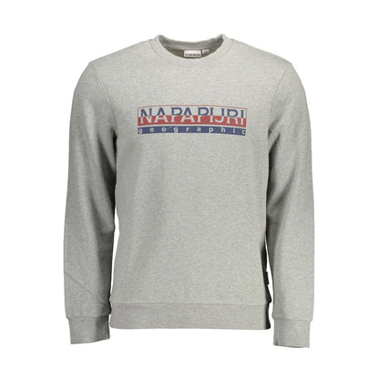 Napapijri Grigio Cotton Men Sweatshirt