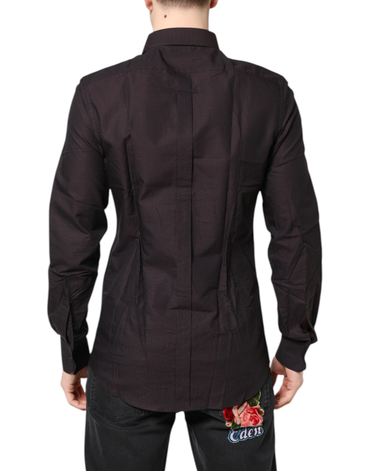 Dolce & Gabbana bordeaux jacquard bomuldsskjorte