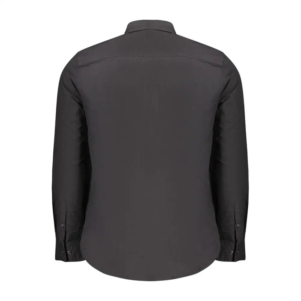 Calvin Klein sort langærmet bomuldsskjorte, outlet mærkevarer, 100% originale brands
