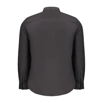 Calvin Klein sort langærmet bomuldsskjorte, outlet mærkevarer, 100% originale brands