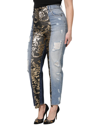 Dolce & Gabbana Multicolor Patchwork High Waist Denim Jeans