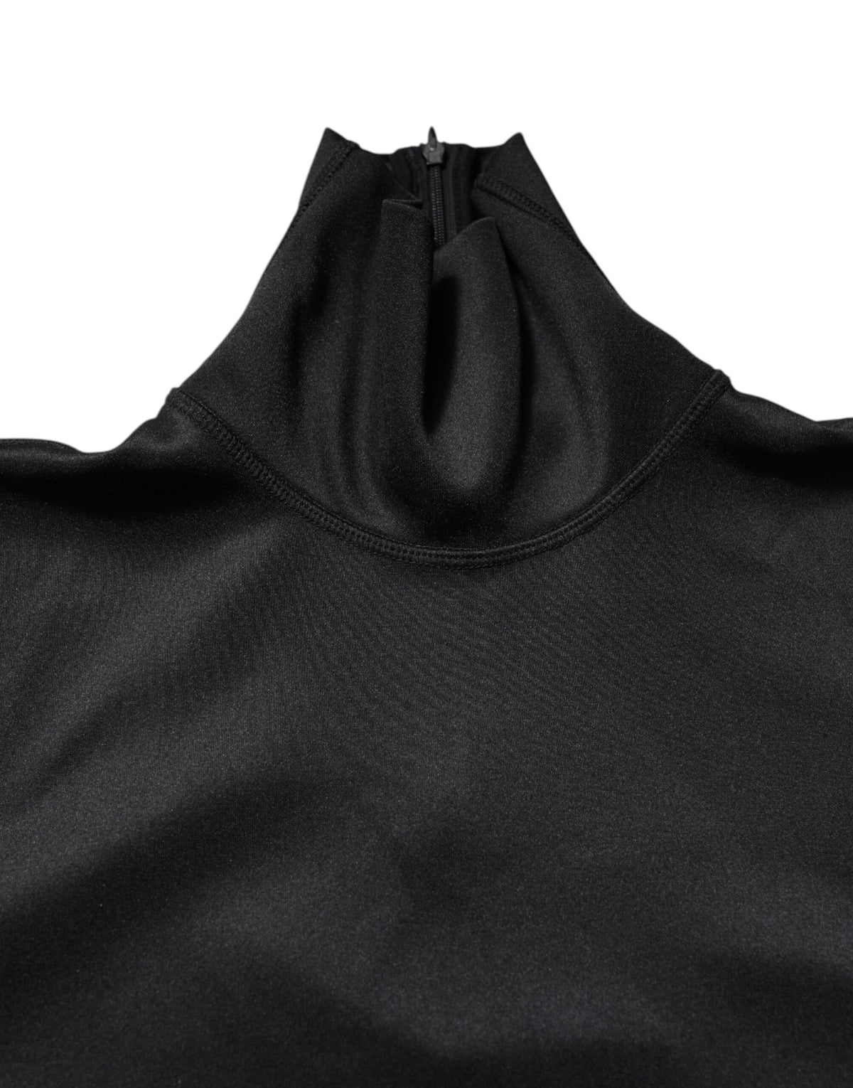 Dolce & Gabbana Black Polyester Turtleneck Pullover Sweater