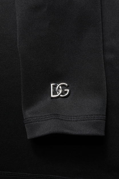 Dolce & Gabbana Black Polyester Turtleneck Pullover Sweater