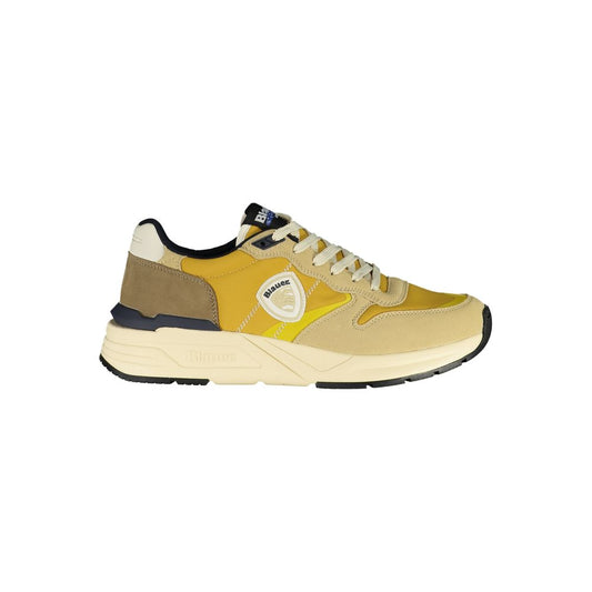 Blauer Beige Polyester Men Sneakers