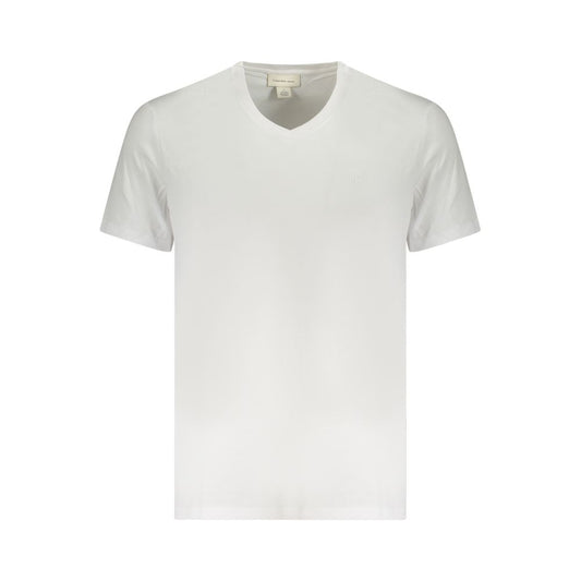 Hvid Calvin Klein T-shirt med V-hals til mænd