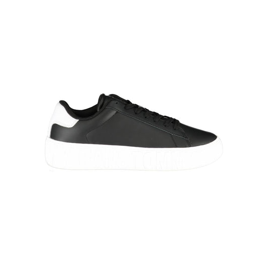 Sort Tommy Hilfiger sneaker i polyester, læder og polyurethan