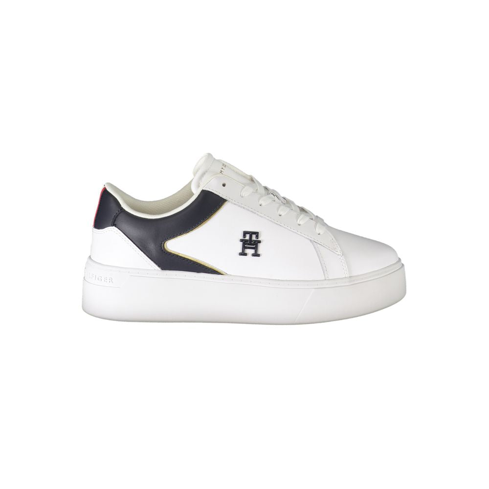 Hvide Tommy Hilfiger sneakers til kvinder i polyurethan