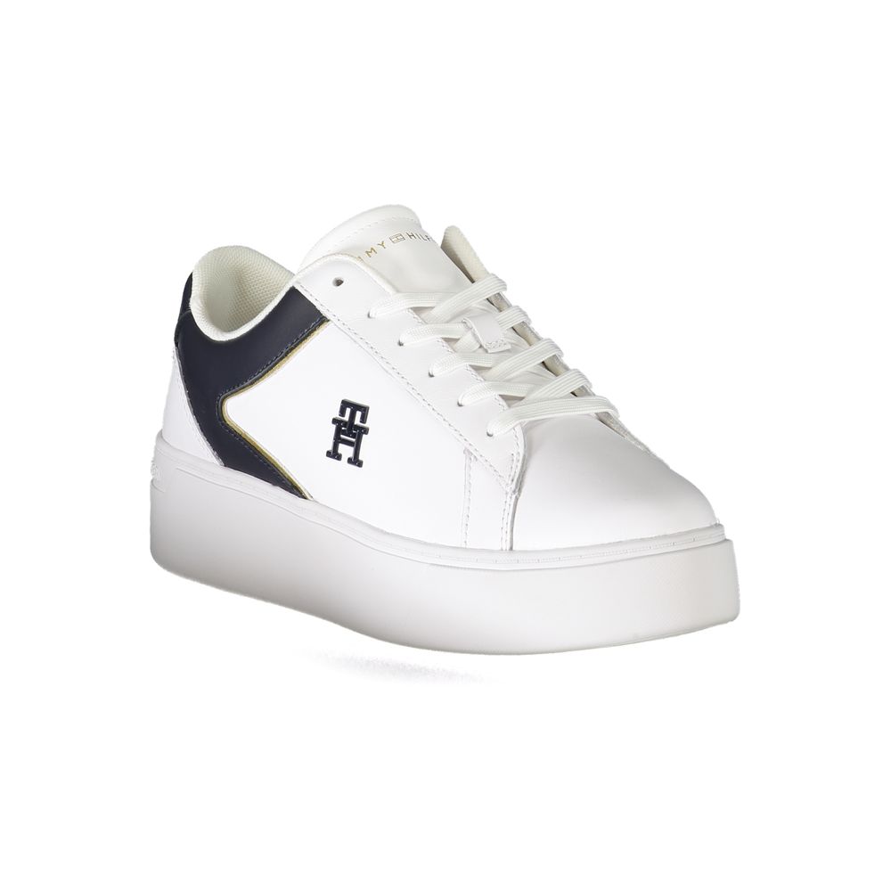 Hvide Tommy Hilfiger sneakers til kvinder i polyurethan