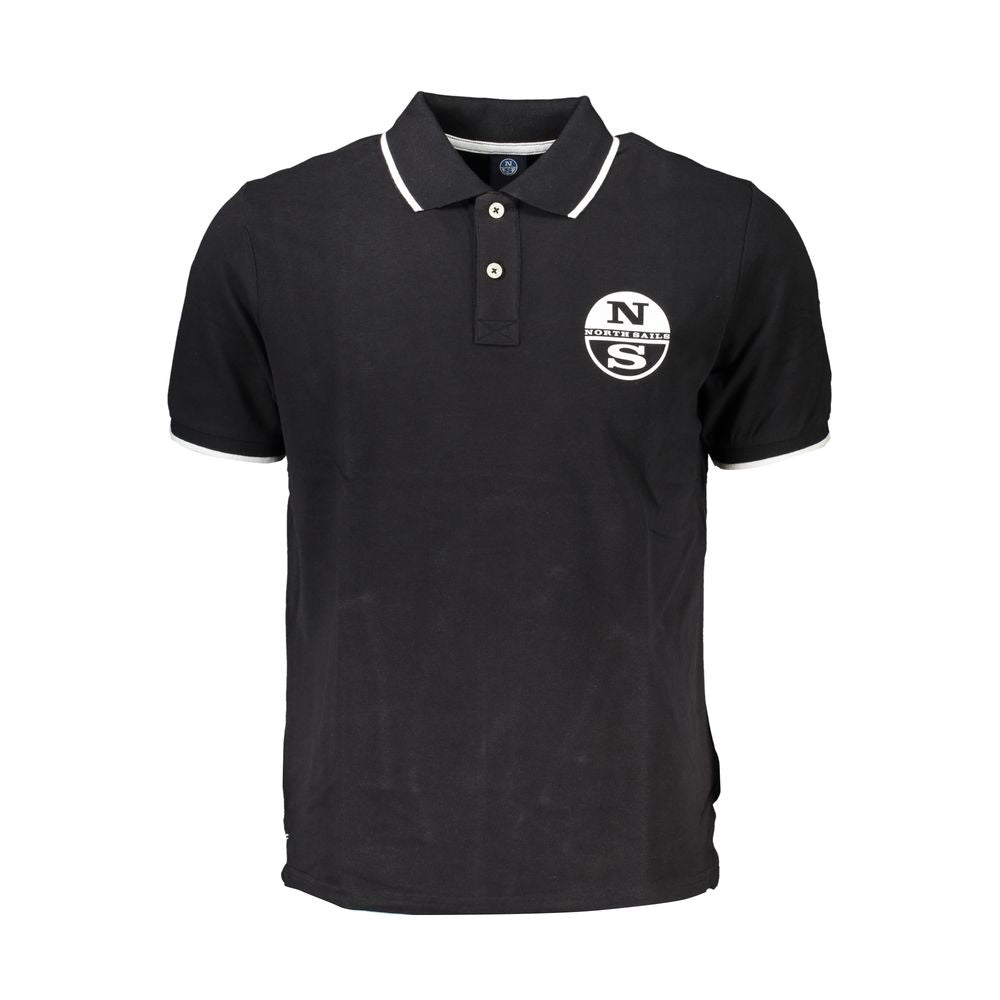 North Sails Black Cotton Men Polo Shirt