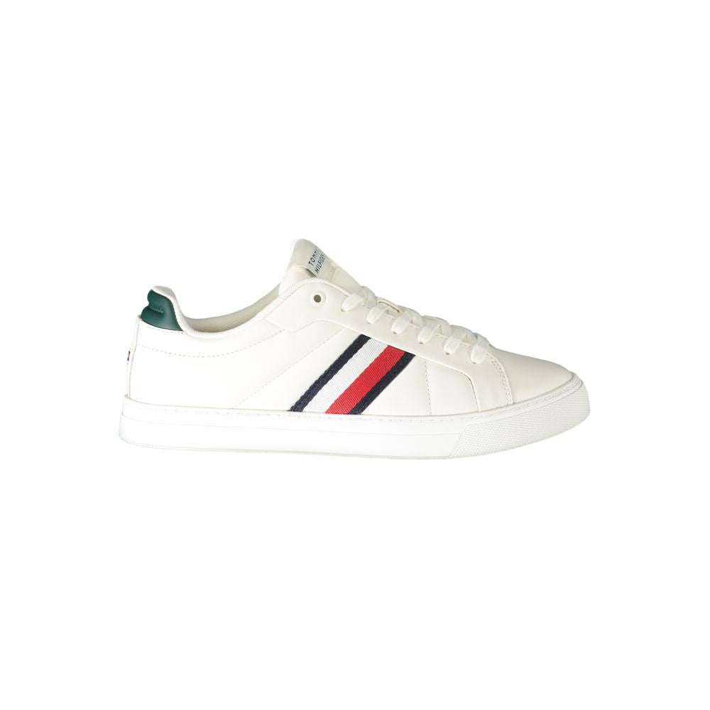 Tommy Hilfiger herresneakers med grønne detaljer – hvid