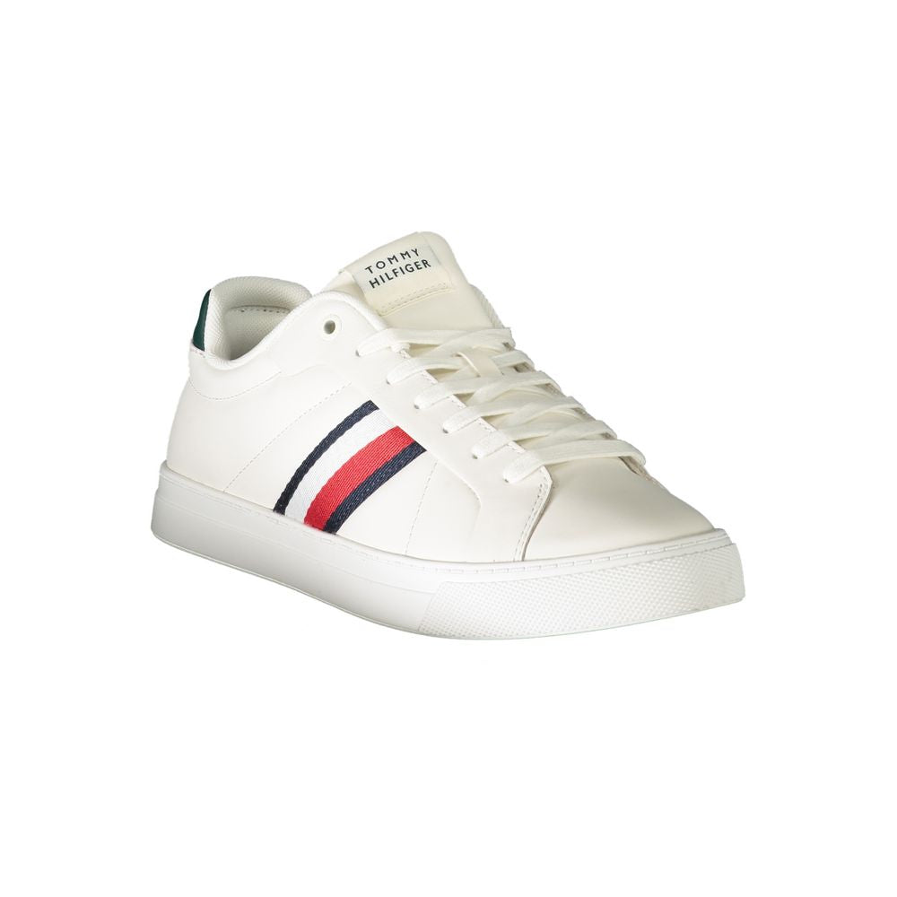 Tommy Hilfiger herresneakers med grønne detaljer – hvid