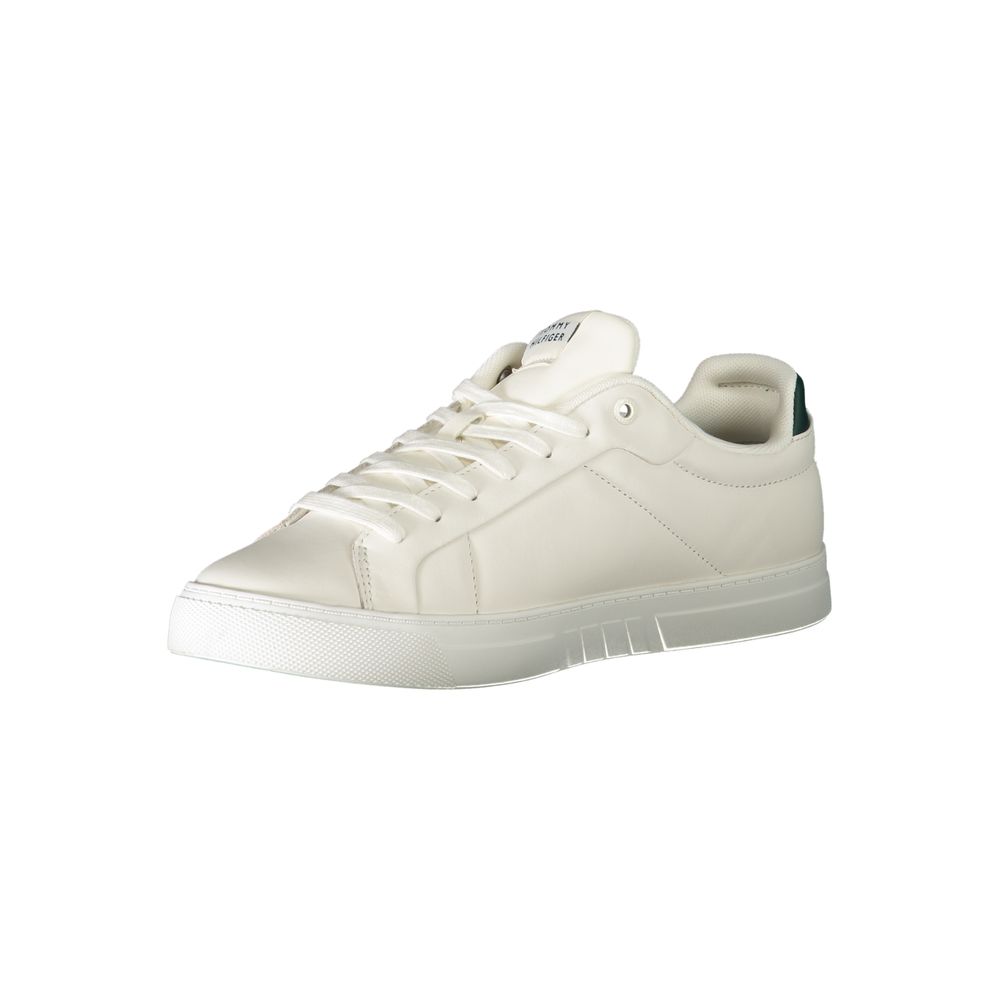 Tommy Hilfiger herresneakers med grønne detaljer – hvid