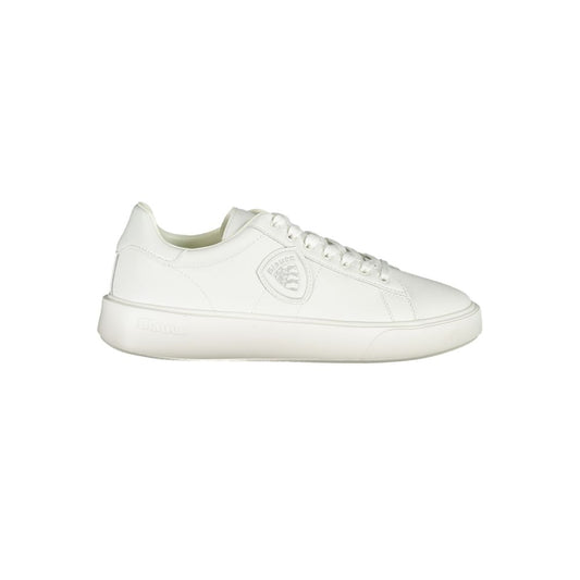 Blauer White Leather Men Sneakers
