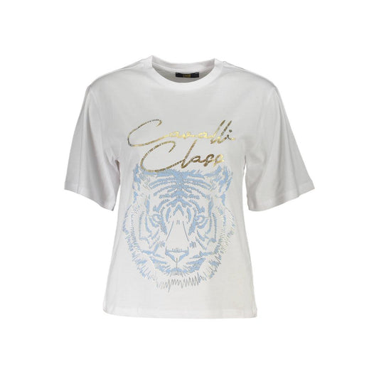 Cavalli Class Bianco Cotton Women T-Shirt