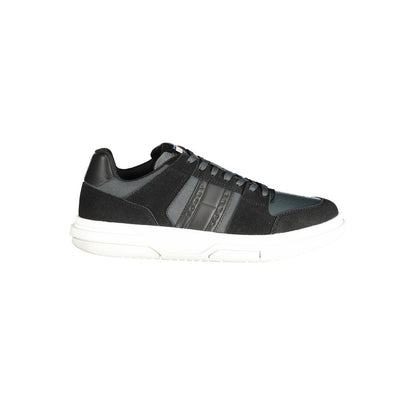 Tommy Hilfiger Black Leather Men Sneakers