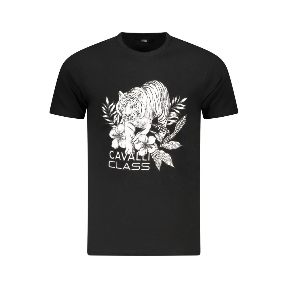 Cavalli Class Nero Cotton Men T-Shirt