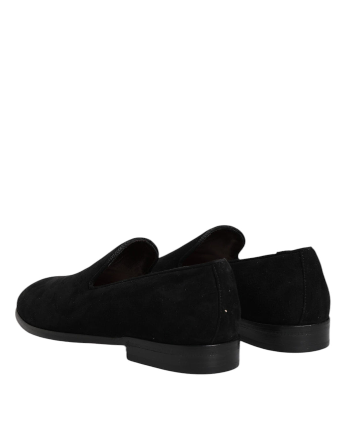 Dolce & Gabbana Black Suede Slip On Loafers Formal Shoes