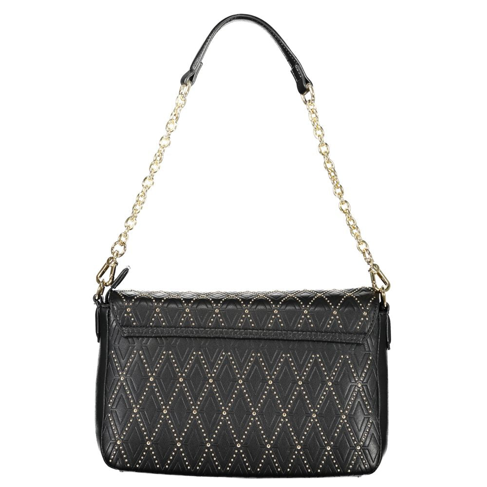 Mario Valentino Nero Polyurethane Womens Bag with Chain Shoulder Handle