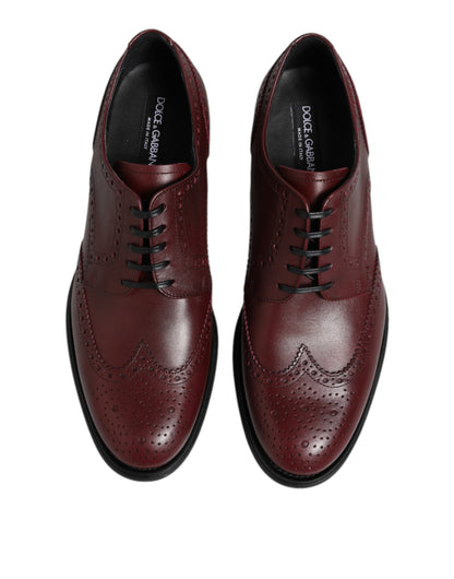 Dolce & Gabbana Brown Leather Lace Up Derby Dress Shoes