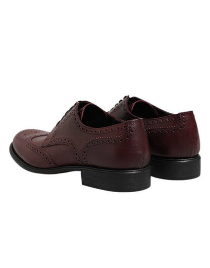 Dolce & Gabbana Brown Leather Lace Up Derby Dress Shoes