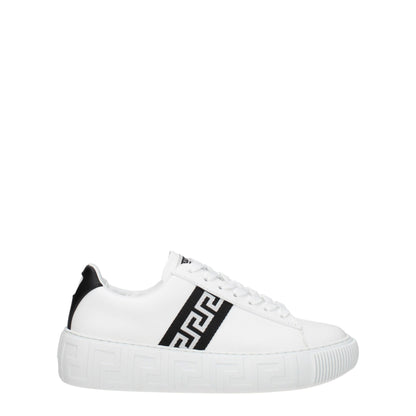 Versace White Leather Low Tops