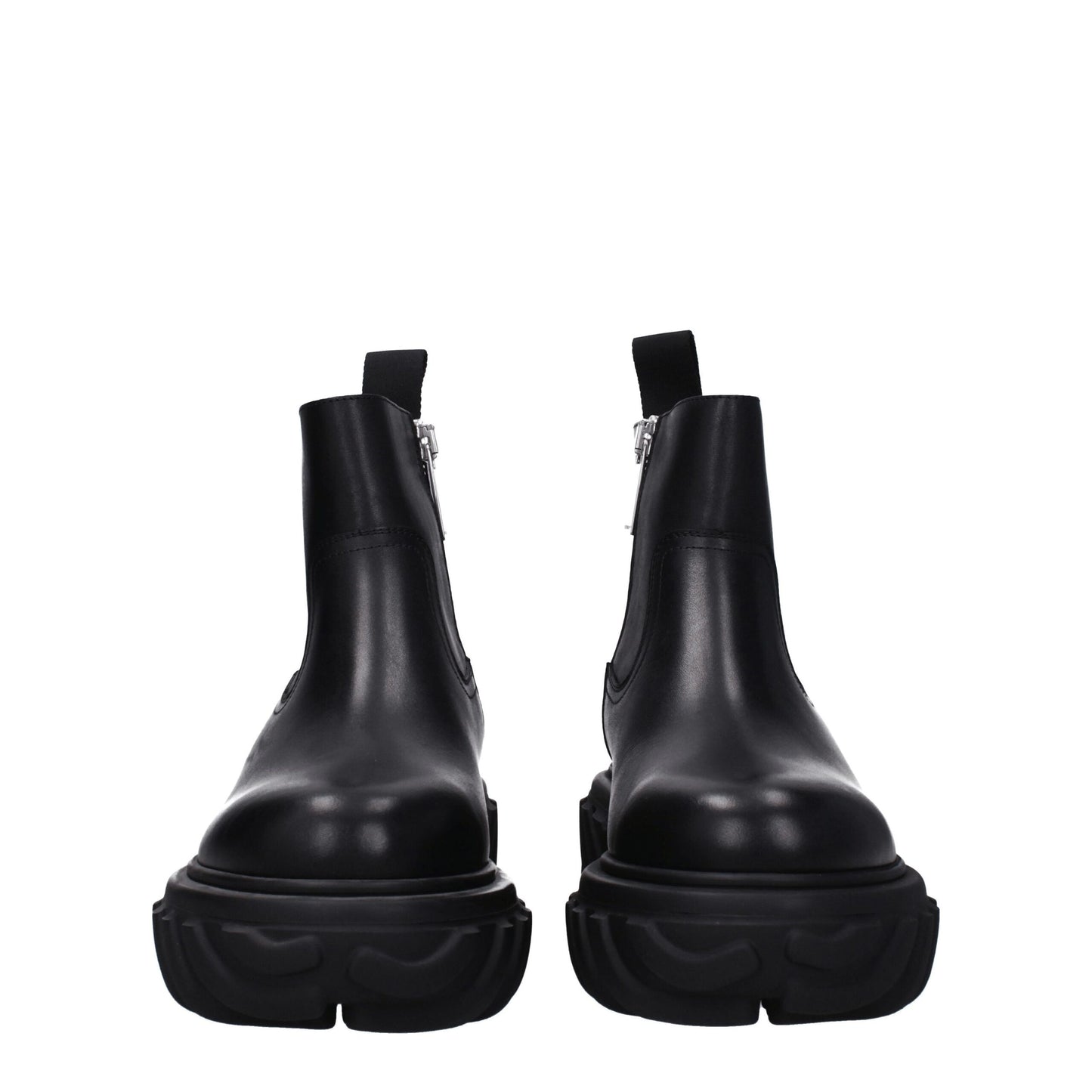 Off-White Black Leather Ankle Boots